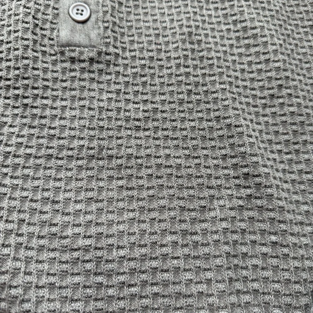 COOFANDY Men's Taupe Waffle Knit Mock Neck Sweater‎ Large Button Henley Pullover
